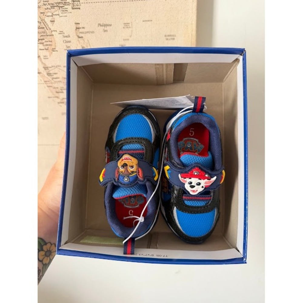 Light Up Nickelodeon Paw Patrol Sneakers Size 5 Blue Chase Marshall Athletic